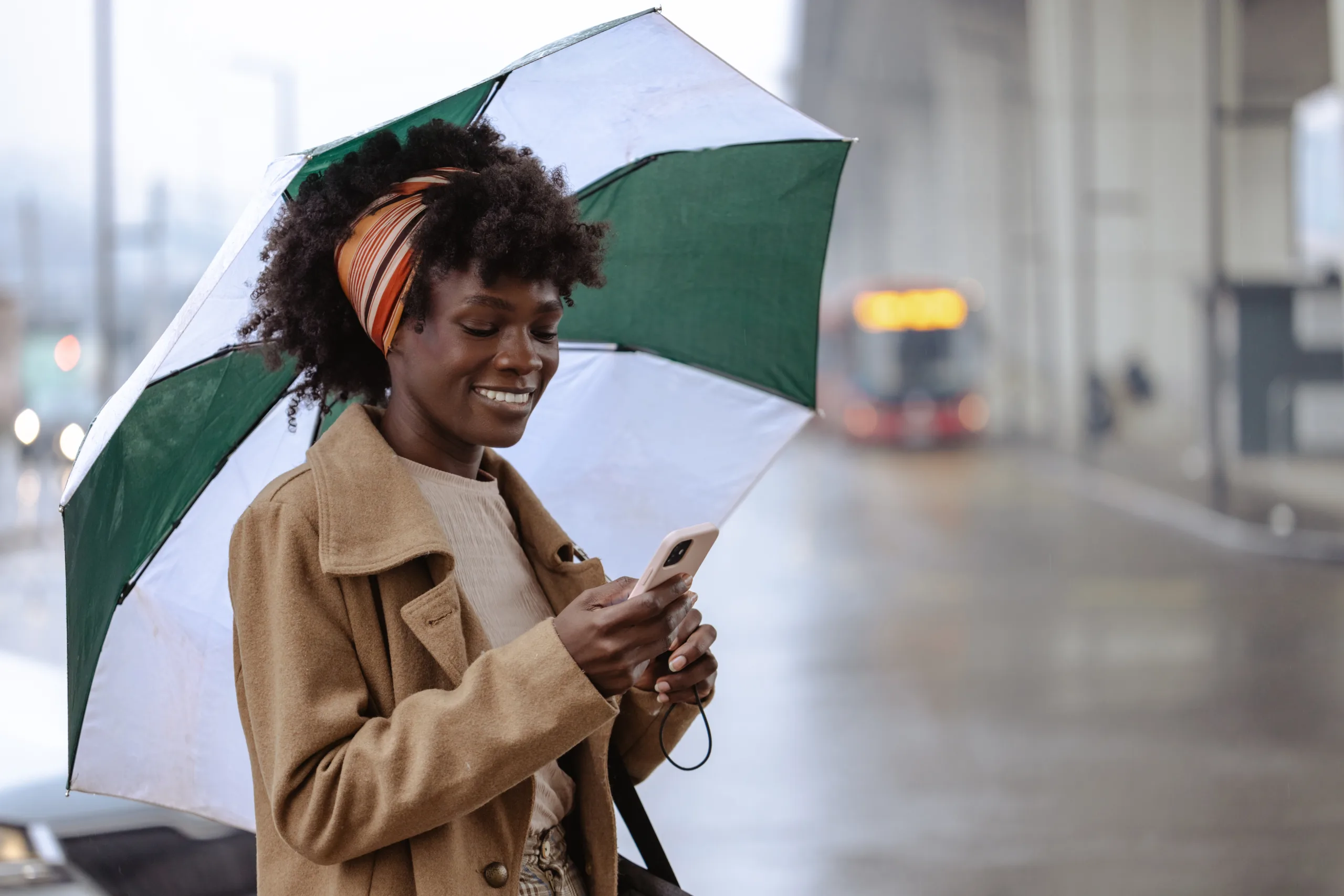 african american woman using smart phone